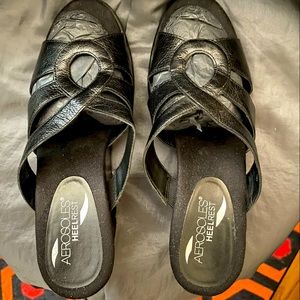 Aerosoles HeelRest Turtle Dove Sandals, Black, Women’s Size 7.5 M